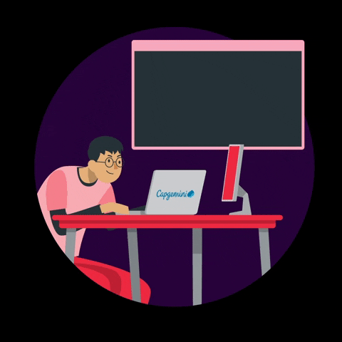Animated Programmer Guy Coding GIF